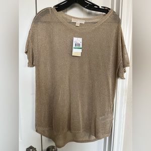 Michael Kors Gold Mesh Blouse